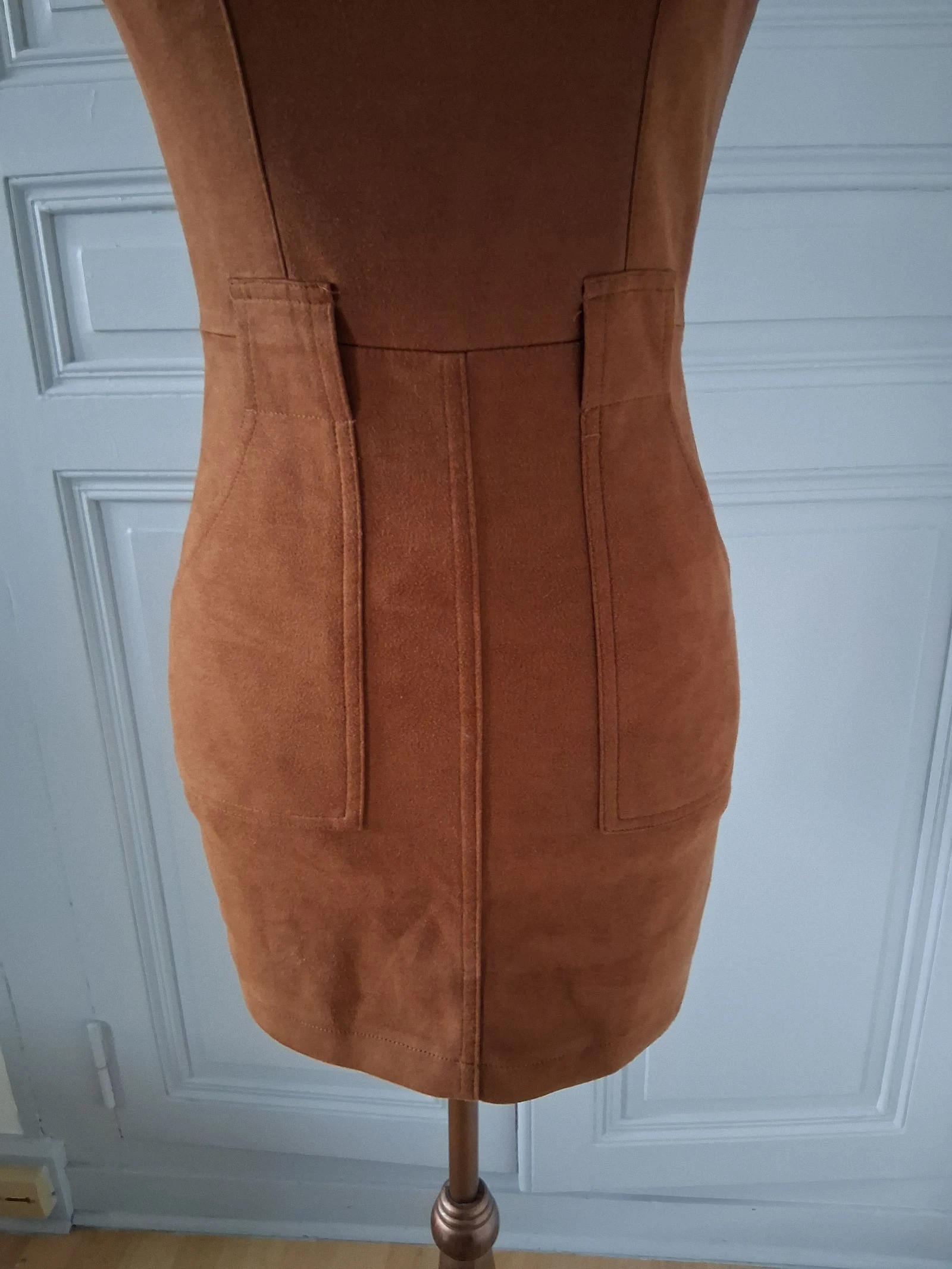 Vestido tipo chasuble en ante marrón - Jennyfer - XXS – photo 3